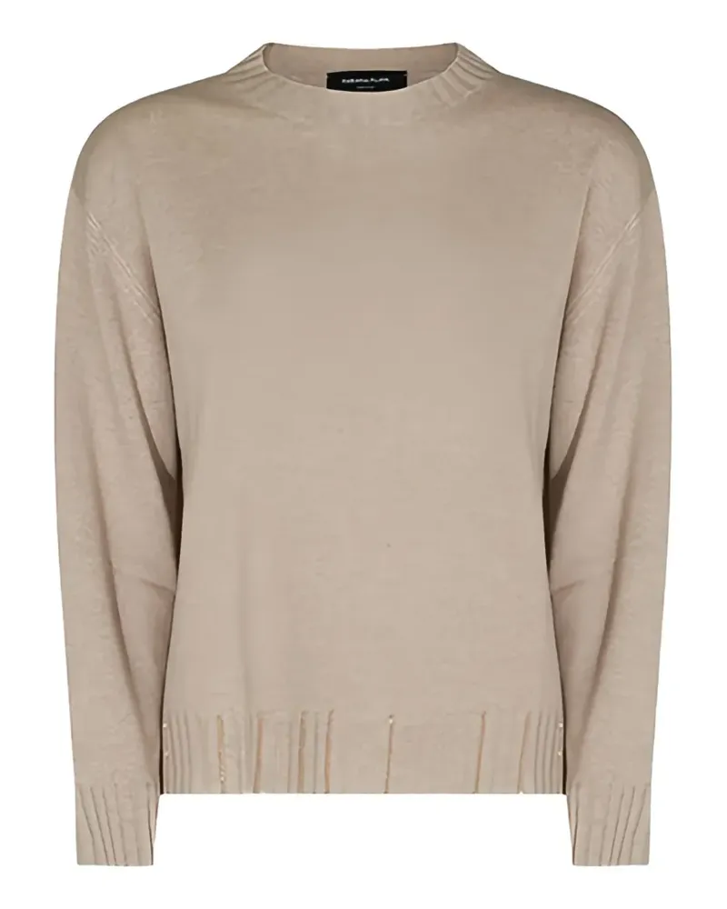 Fabiana Filippi ribbed-trim bead-embellished sweater - Nude Nude