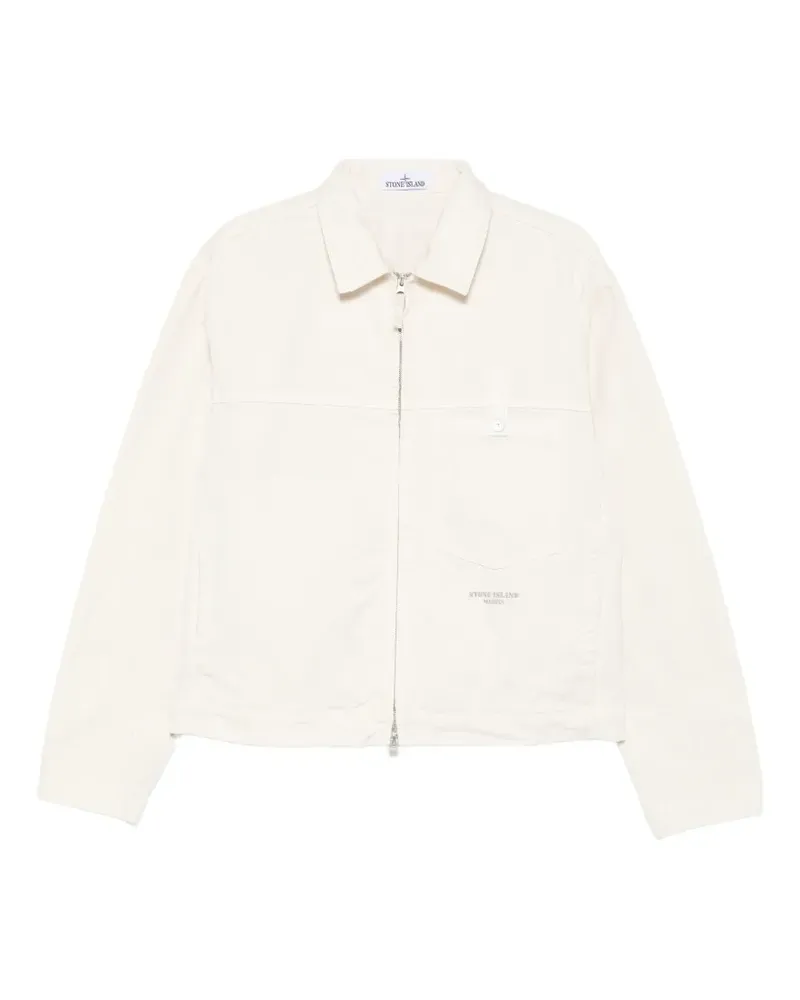 Stone Island logo-embroidered shirt jacket - Nude Nude