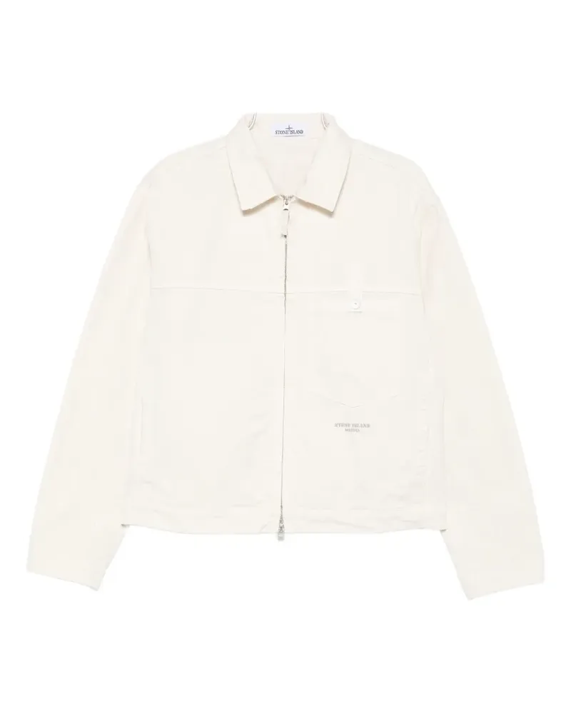 Stone Island logo-embroidered shirt jacket - Nude Nude