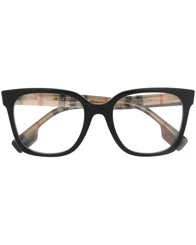 Burberry Eckige Sonnenbrille mit Vintage-Check - Schwarz Schwarz