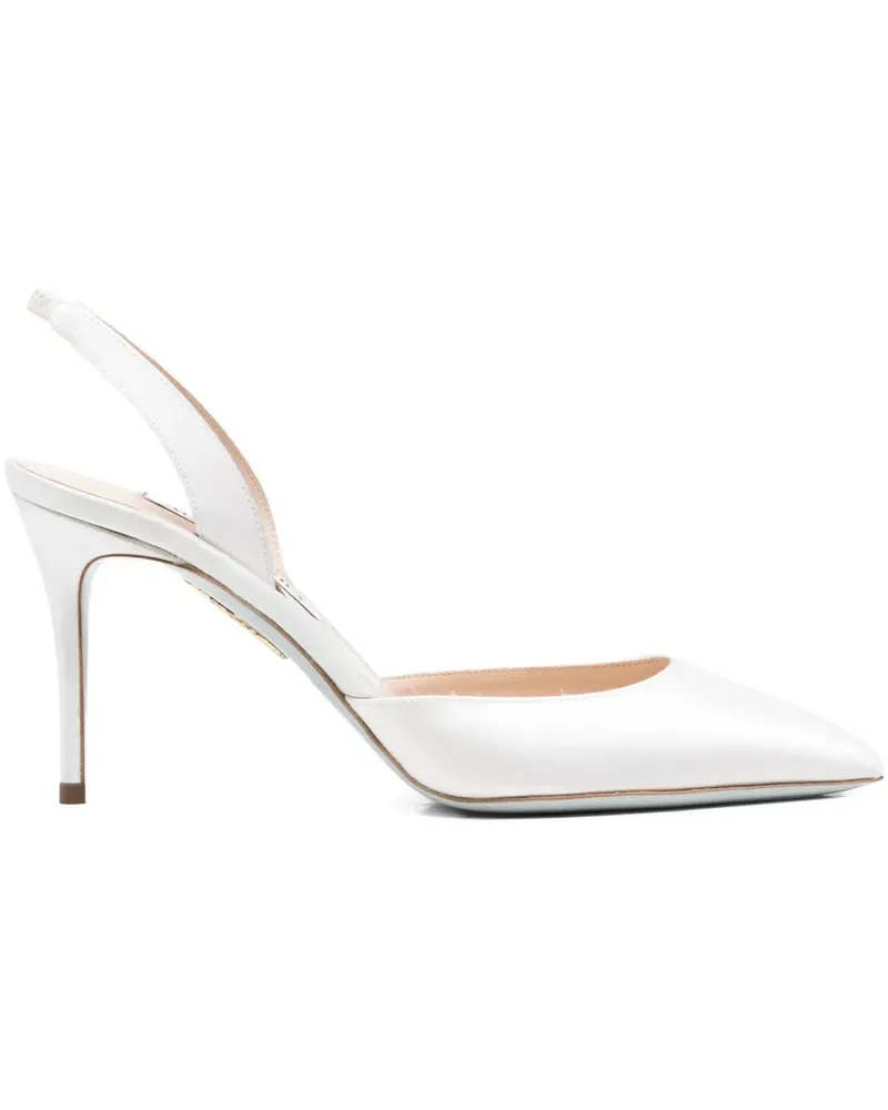 Aquazzura So Nude Slingback-Pumps mit spitzer Kappe 85mm - Weiß Weiß