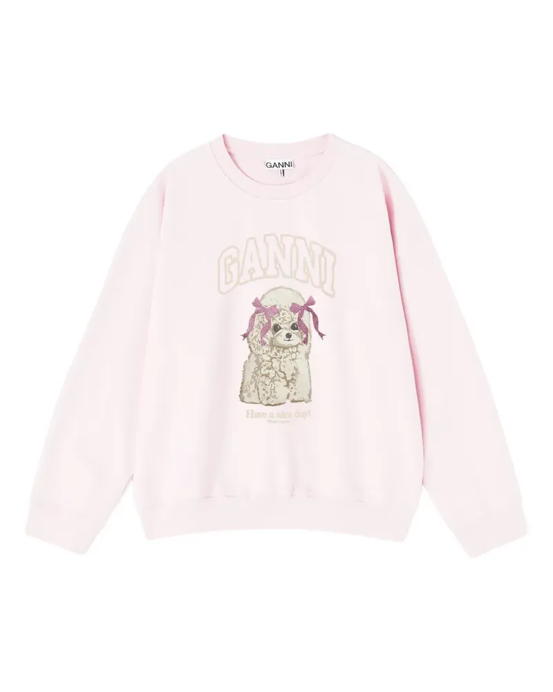 Ganni Sweatshirt mit grafischem Print - Rosa Rosa
