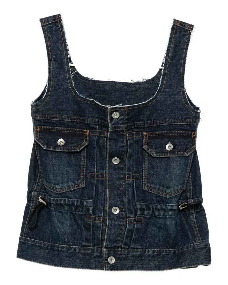 Sacai drawstring denim vest - Blau Blau