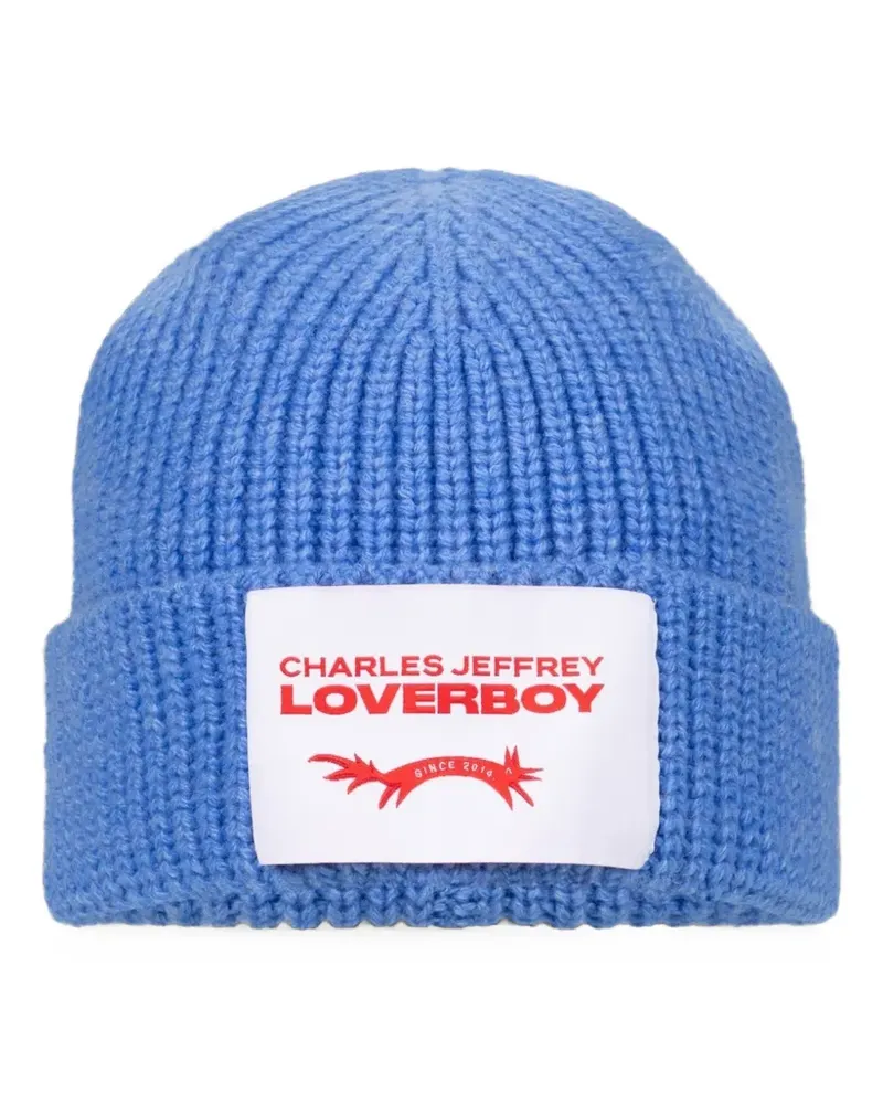 Charles Jeffrey Loverboy Chunky Beanie mit Logo-Patch - Blau Blau