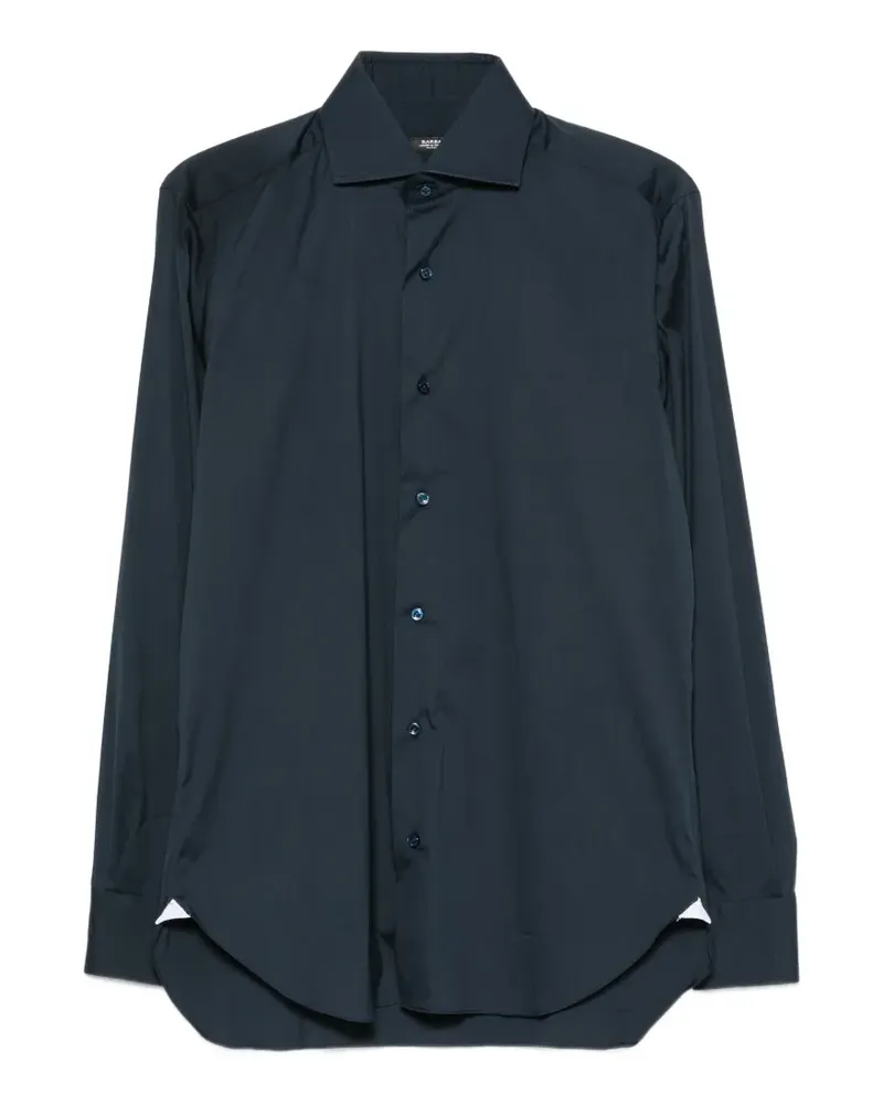 BARBA Hemd mit spitzem Kragen - Blau Blau
