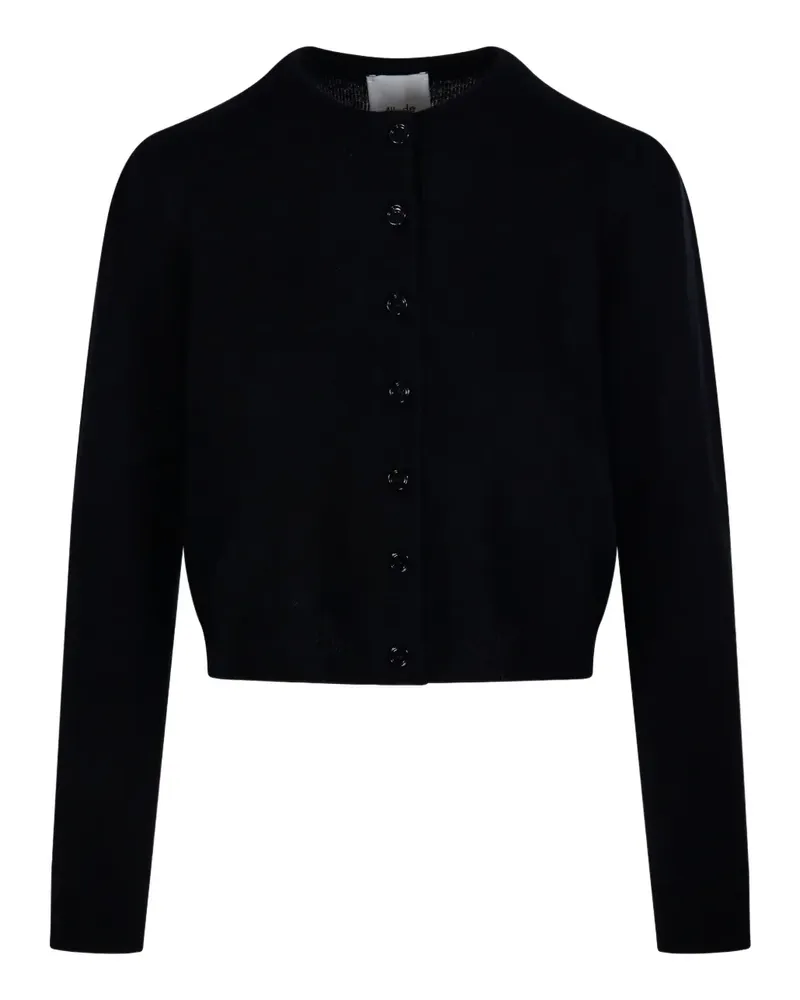 ALLUDE Cardigan mit rundem Ausschnitt - Schwarz Schwarz