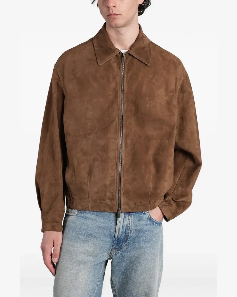 Salvatore Santoro suede zip-up jacket - Braun Braun