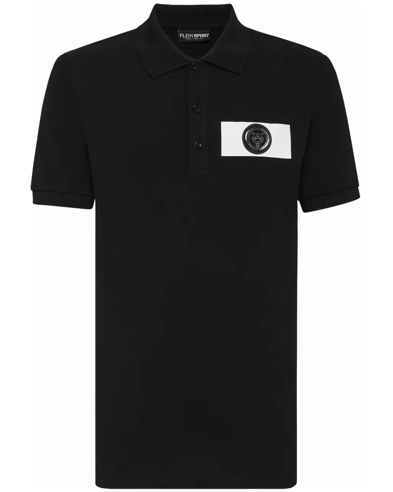 Philipp Plein Poloshirt mit Logo-Patch - Schwarz Schwarz
