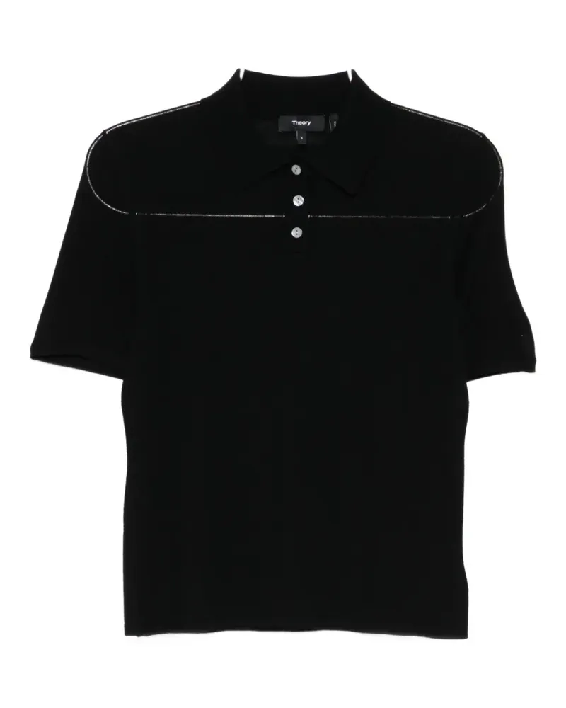Theory piped short-sleeve polo shirt - Schwarz Schwarz