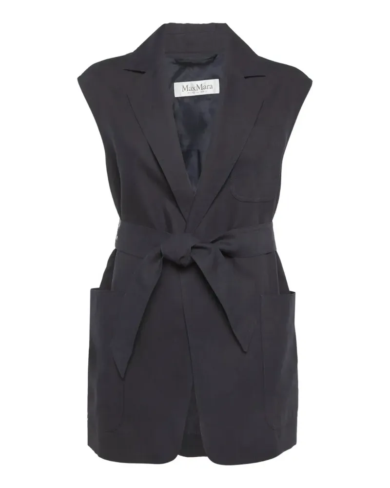 Max Mara belted sleeveless jacket - Blau Blau