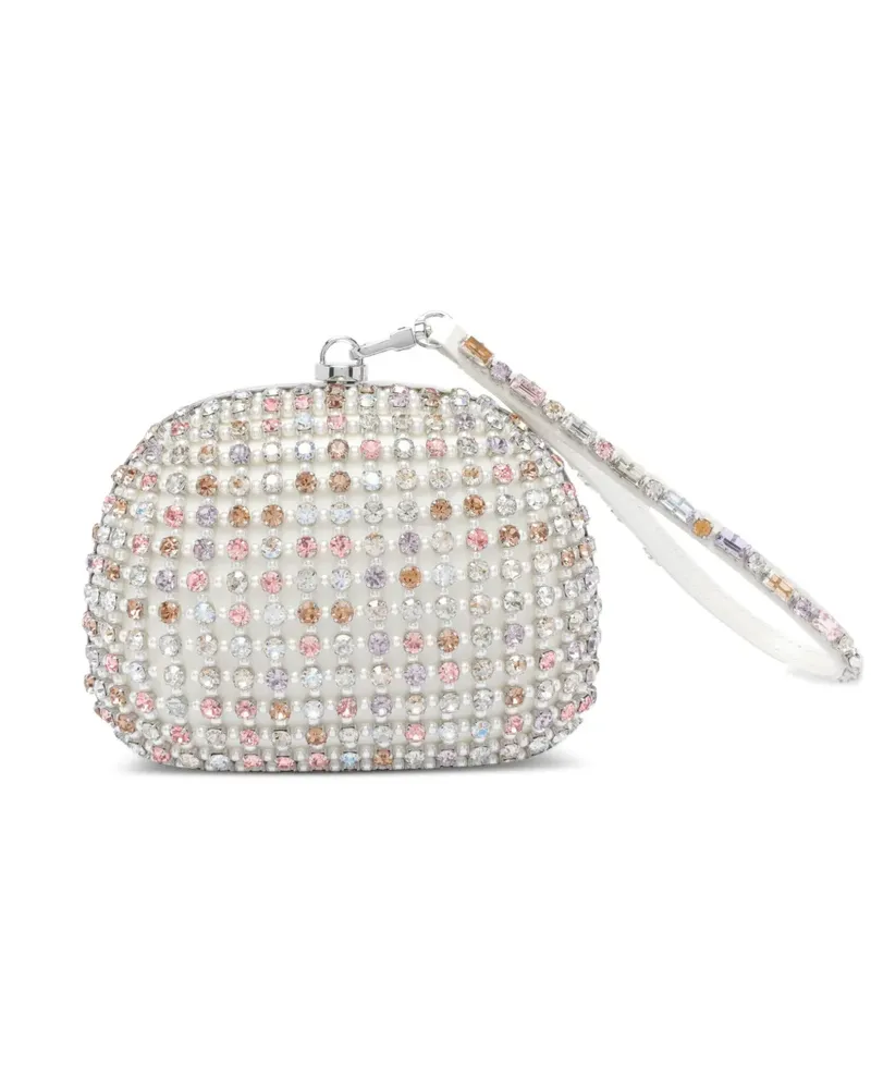 Self-Portrait Clutch mit Kristallen - Grau Grau