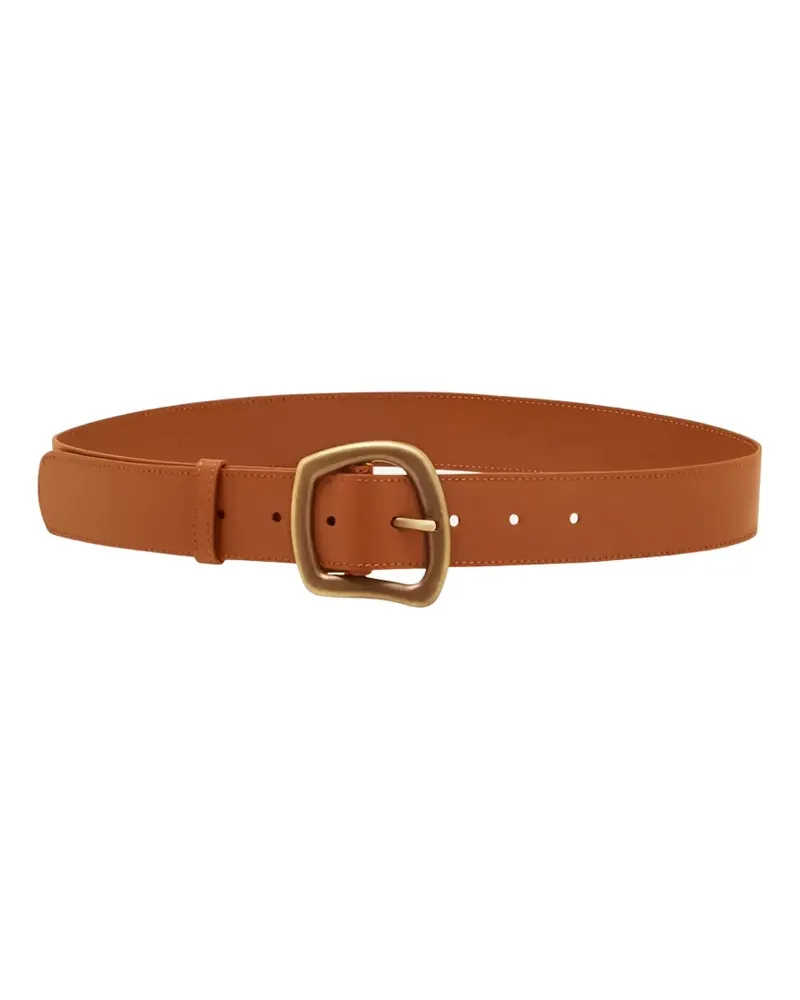 Gabriela Hearst Simone irregular-buckle belt - Braun Braun