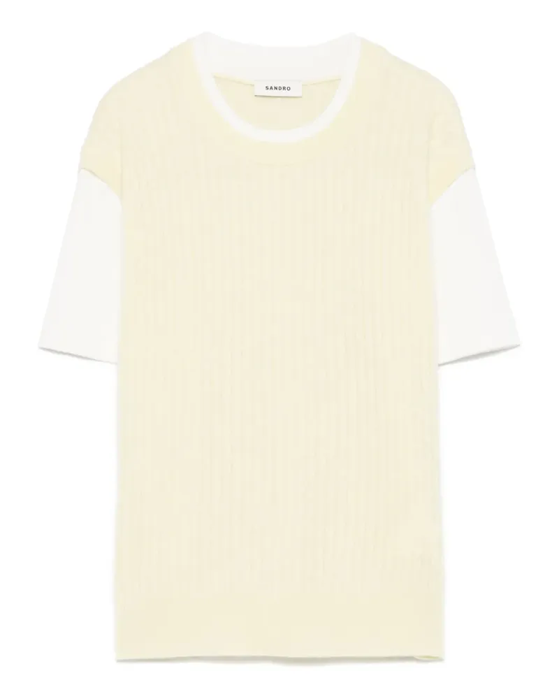 Sandro T-Shirt im Layering-Look - Gelb Gelb