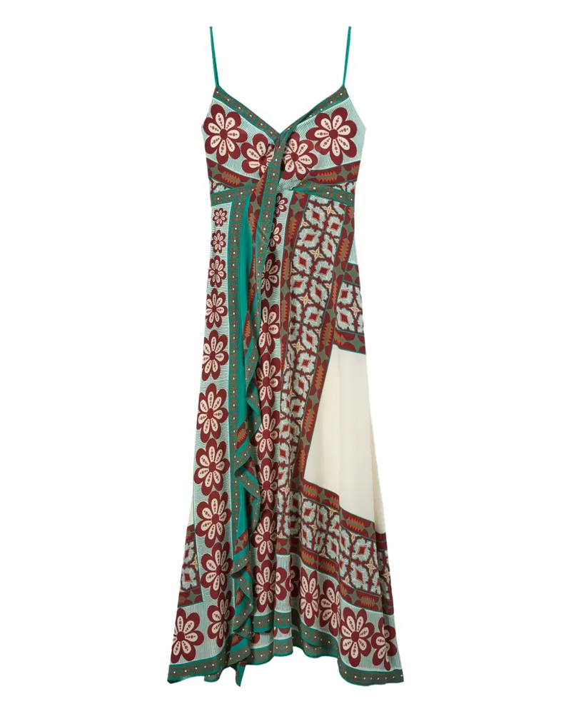 La DoubleJ Turn Around Maxikleid mit Blumen-Print - Nude Nude