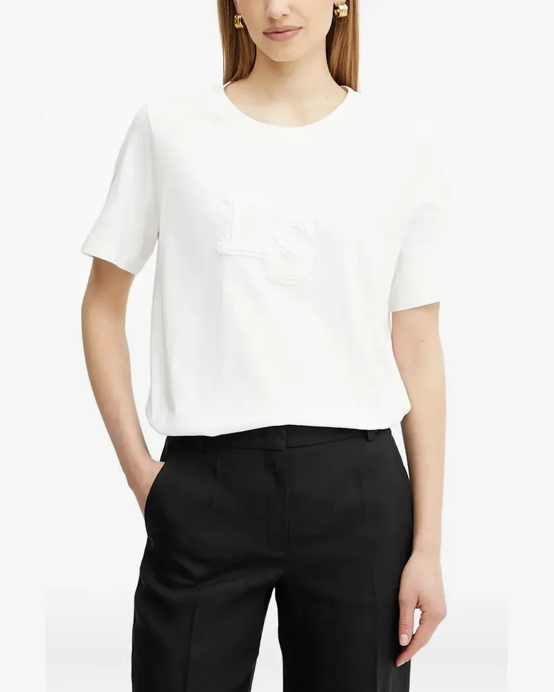 Luisa Spagnoli T-Shirt mit Logo-Applikation - Weiß Weiß