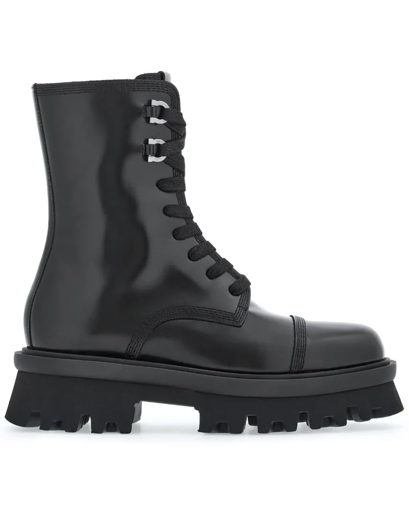 Ferragamo Stiefel mit breiter Sohle - Schwarz Schwarz