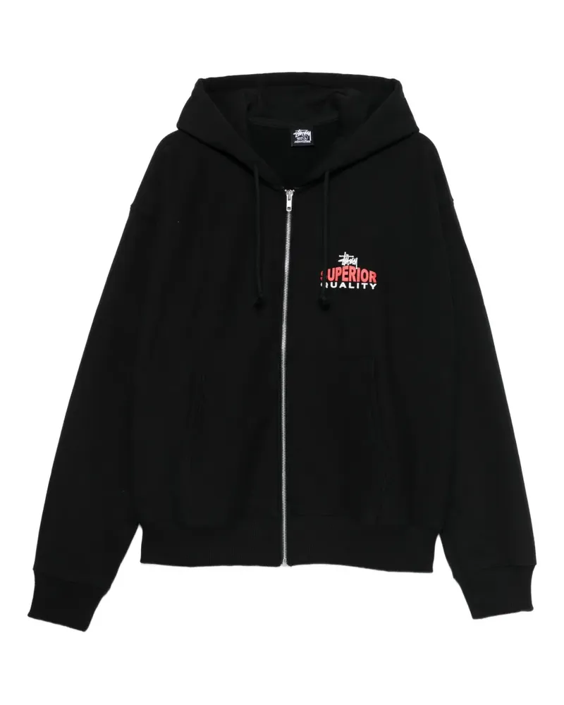 Stüssy Kapuzenjacke mit Reißverschluss - Schwarz Schwarz