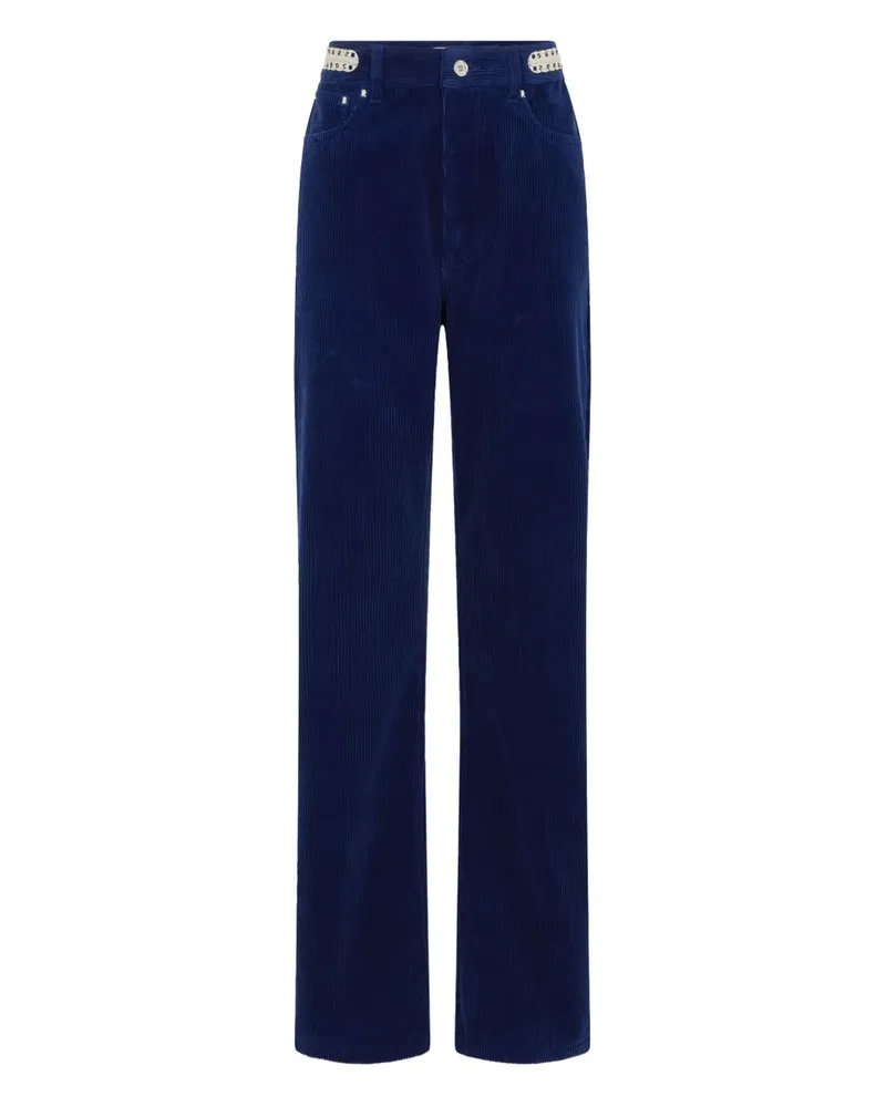 Paco Rabanne Hose aus Samt - Blau Blau