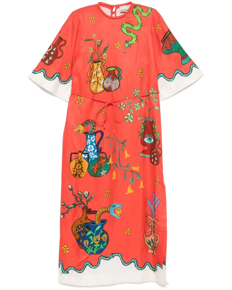 ALEMAIS Rose T-Shirtkleid - Orange Orange