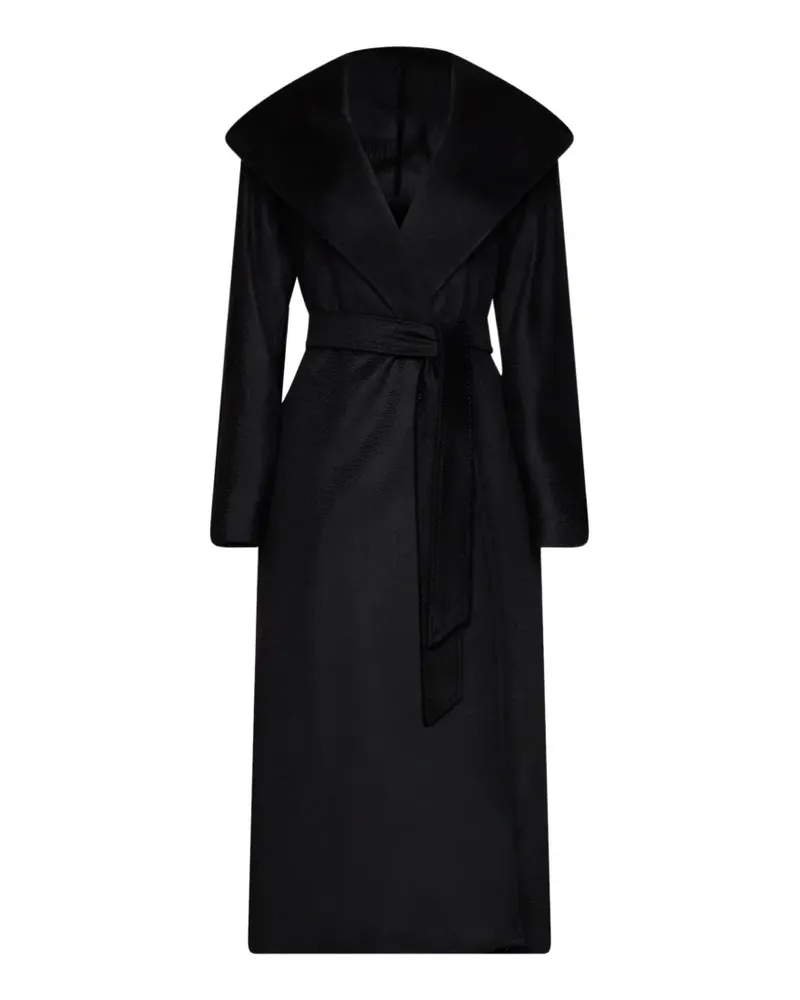 Max Mara Kapuzenmantel mit Gürtel - Schwarz Schwarz