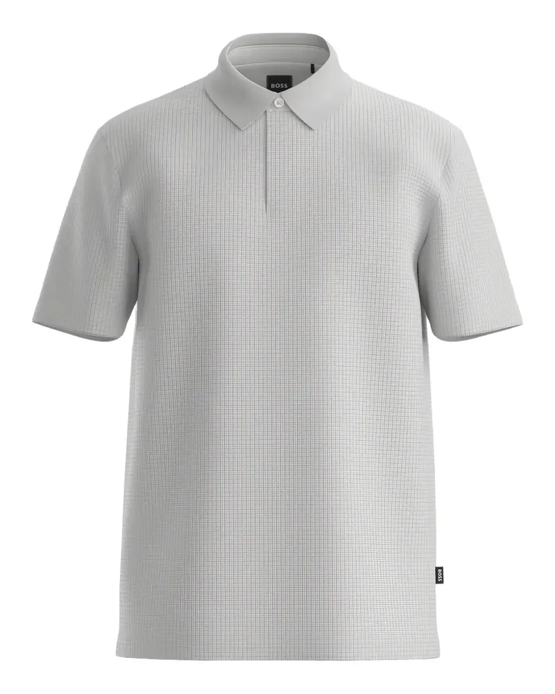 HUGO BOSS Strukturiertes Poloshirt mit Logo-Patch - Weiß Weiß