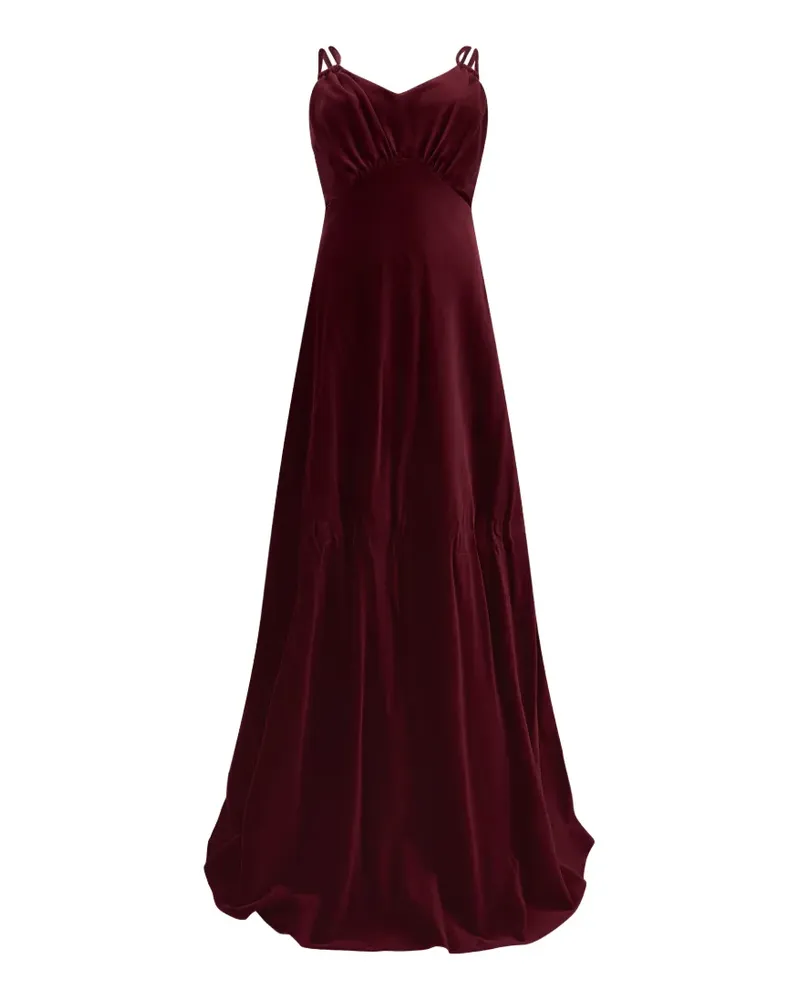 Moschino velvet-effect pleated maxi dress - Rot Rot