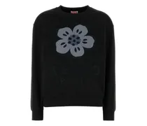 Sweatshirt mit Boke Flower-Stickerei - Schwarz