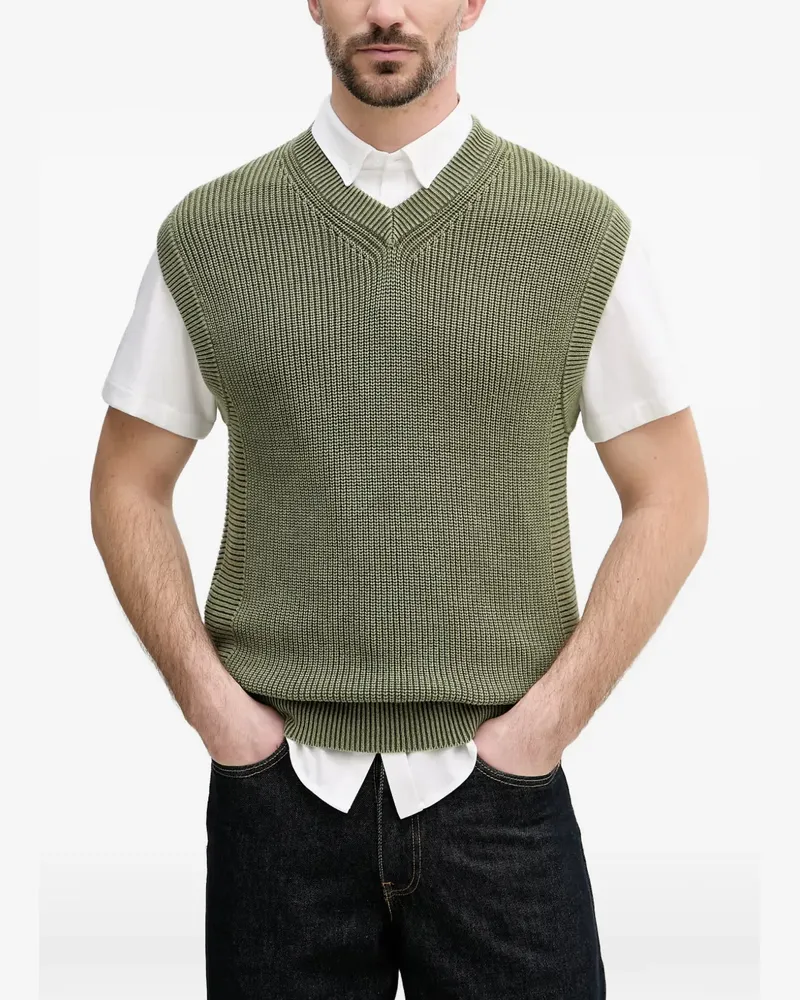 Benetton V-neck knitted sweater - Grün Grün