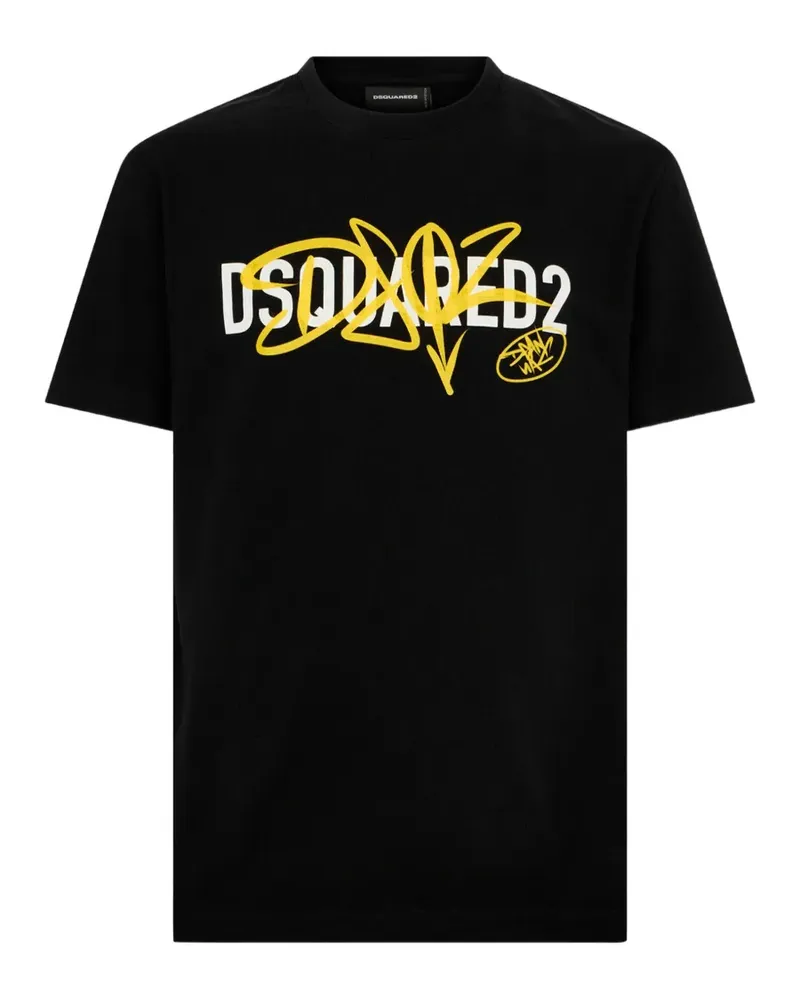 Dsquared2 Graffiti Cool Fit T-Shirt - Schwarz Schwarz