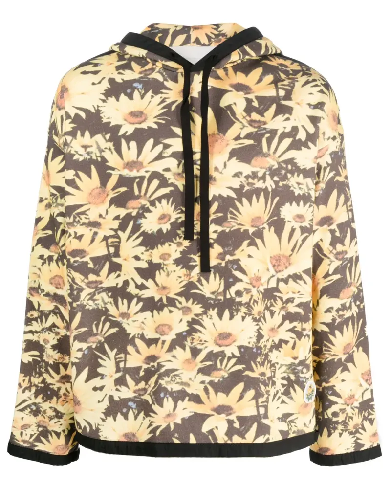 Jil Sander Hoodie mit Blumen-Print - Gelb Gelb