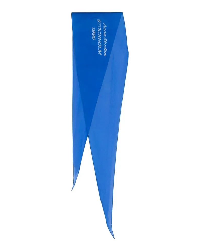 Acne Studios Seidenschal mit Logo-Print - Blau Blau