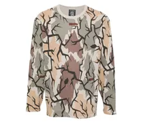 Waffelstrick-Pullover mit Camouflage-Print