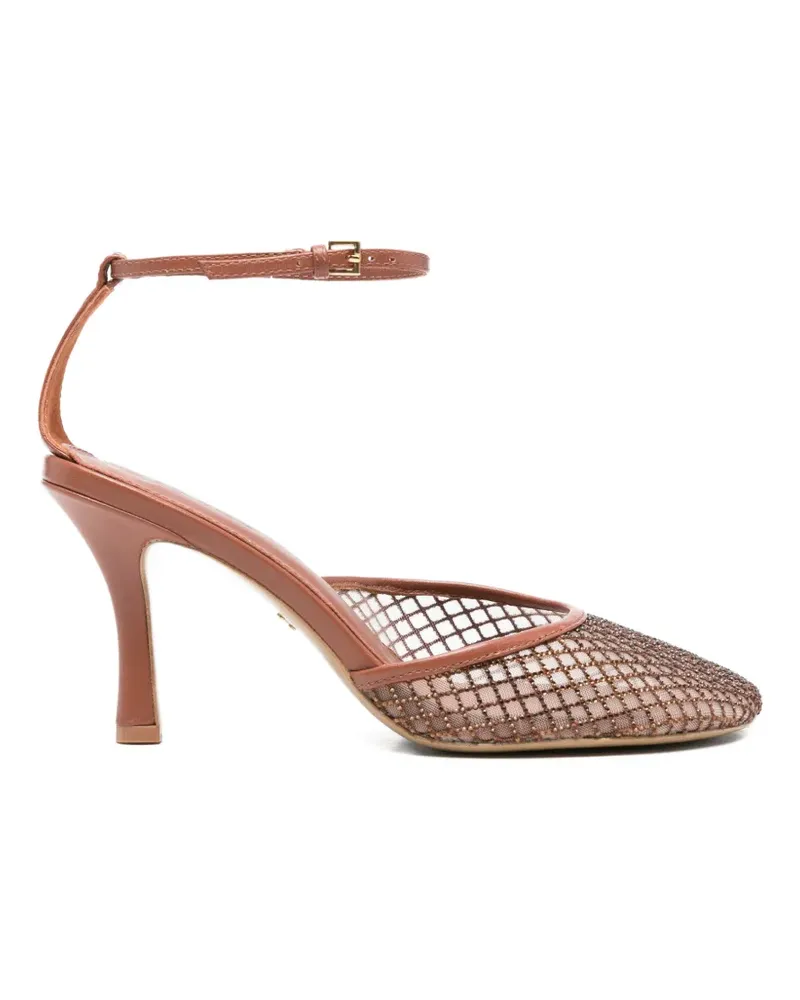 Lola Cruz Ruby ankle strap net pumps - Braun Braun