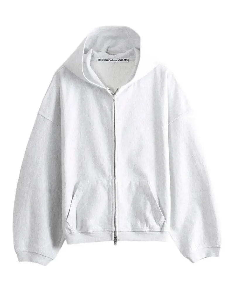 Alexander Wang zip-up dropped-shoulder hoodie - Grau Grau