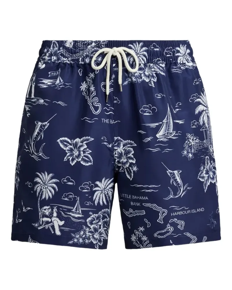 Ralph Lauren bear-print swim shorts - Blau Blau
