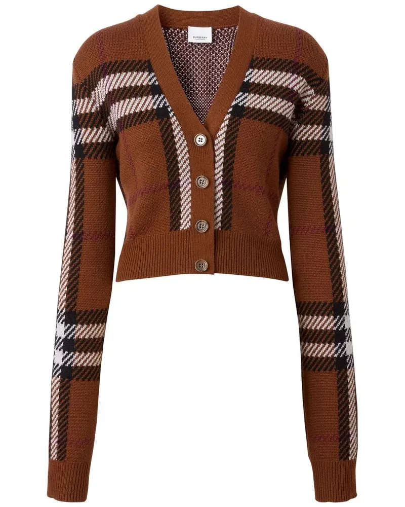 Burberry Karierter Cropped-Cardigan - Braun Braun