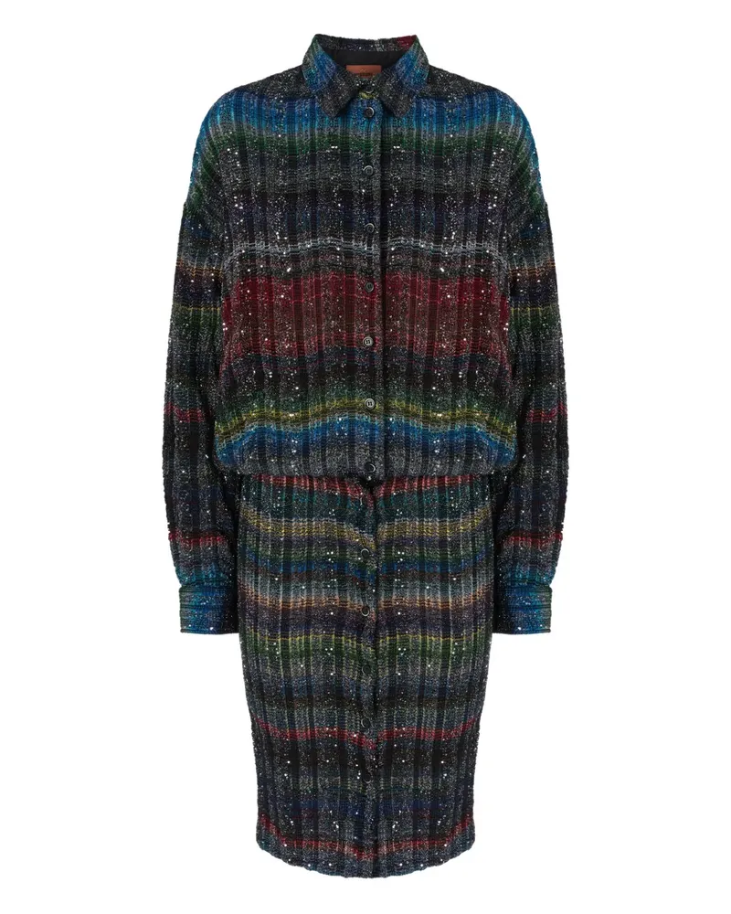 Missoni sequinned classic-collar midi dress - Schwarz Schwarz