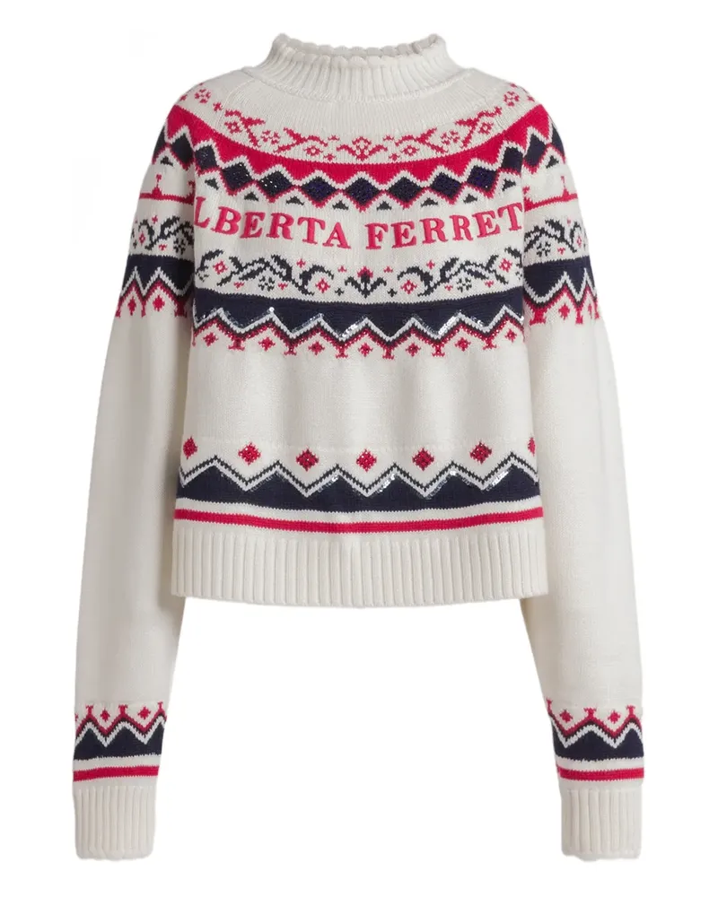 Alberta Ferretti patterned wool sweater - Nude Nude