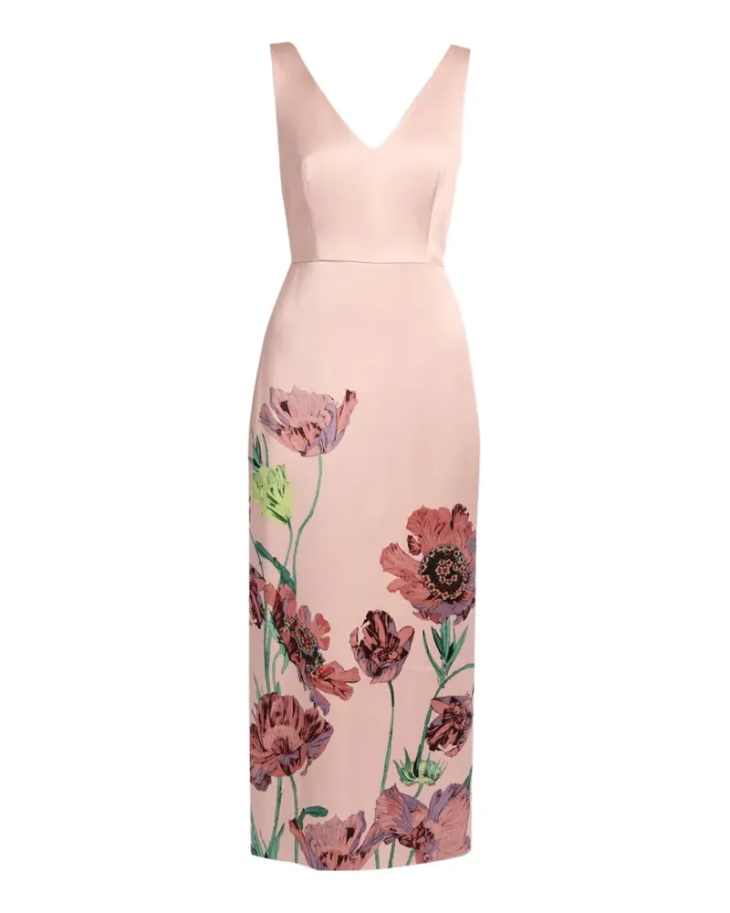 Erdem floral Duchess midi pencil dress - Rosa Rosa
