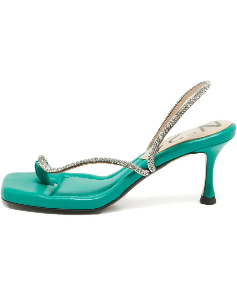 N° 21 Slingback-Sandalen mit Strass 50mm - Grün Grün