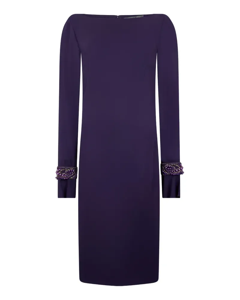 Alberta Ferretti bead-embellished long-sleeved midi dress - Violett Violett