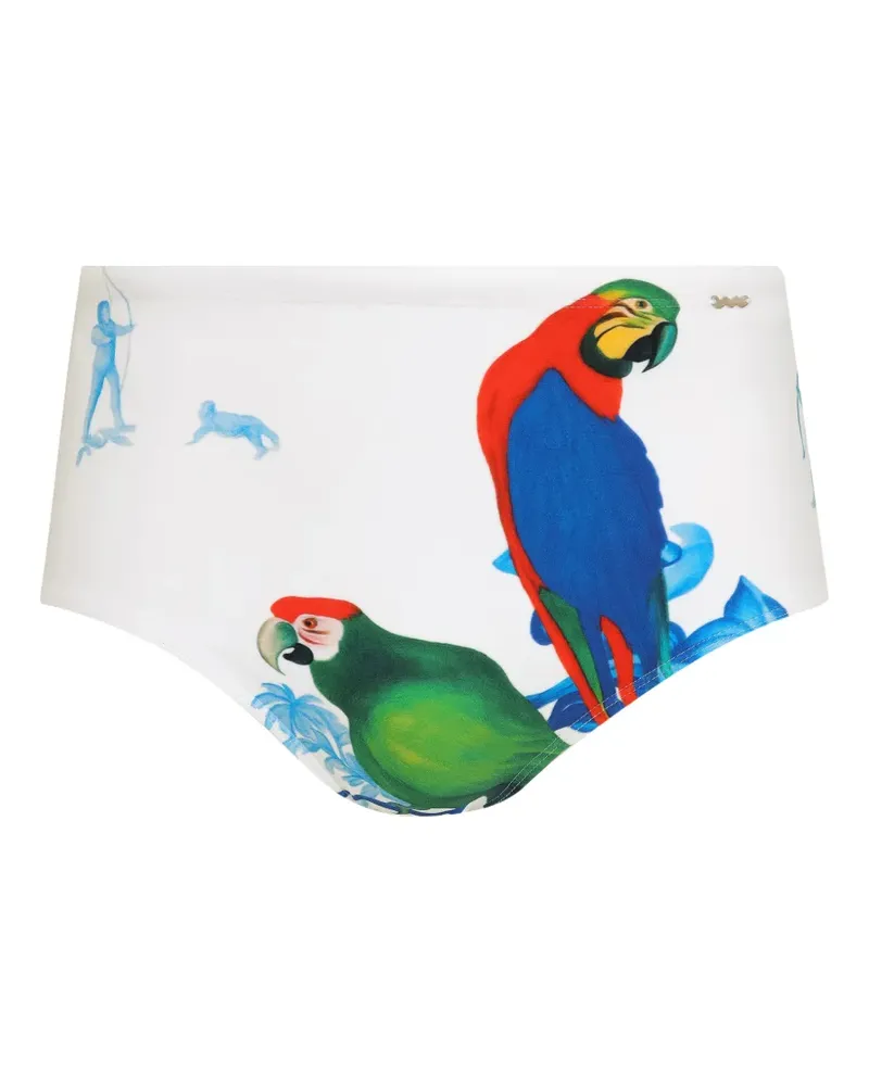 Amir Slama parrot-print swimming trunks - Weiß Weiß