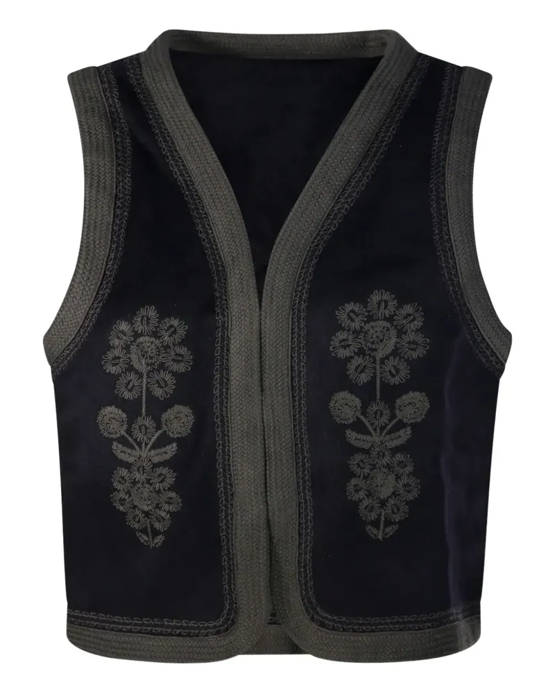 Antik Batik Will floral-embroidered trim jacket - Blau Blau