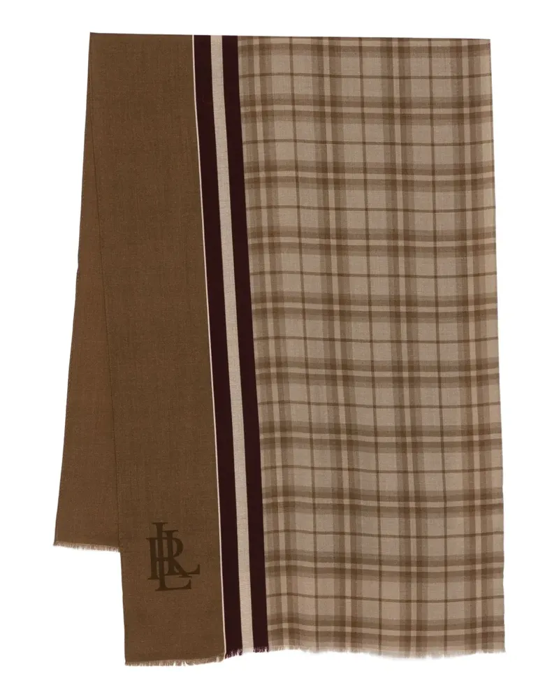 Ralph Lauren Karierter Schal mit Logo - Braun Braun