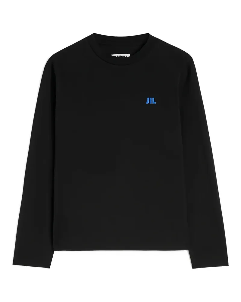 Jil Sander Langarmshirt mit Logo-Stickerei - Schwarz Schwarz