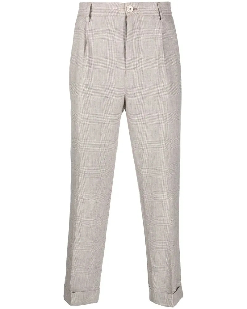 Brunello Cucinelli Karierte Hose mit geradem Bein - Braun Braun