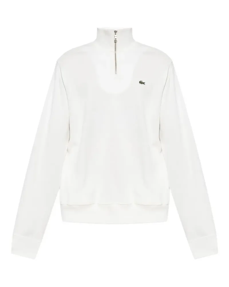 Lacoste Besticktes Sweatshirt mit Reißverschluss - Weiß Weiß