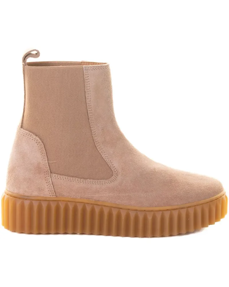 Voile Blanche Plateau-Stiefel aus Wildleder - Nude Nude