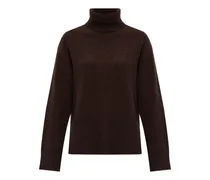 Rollkragenpullover mit Einsätzen - Braun