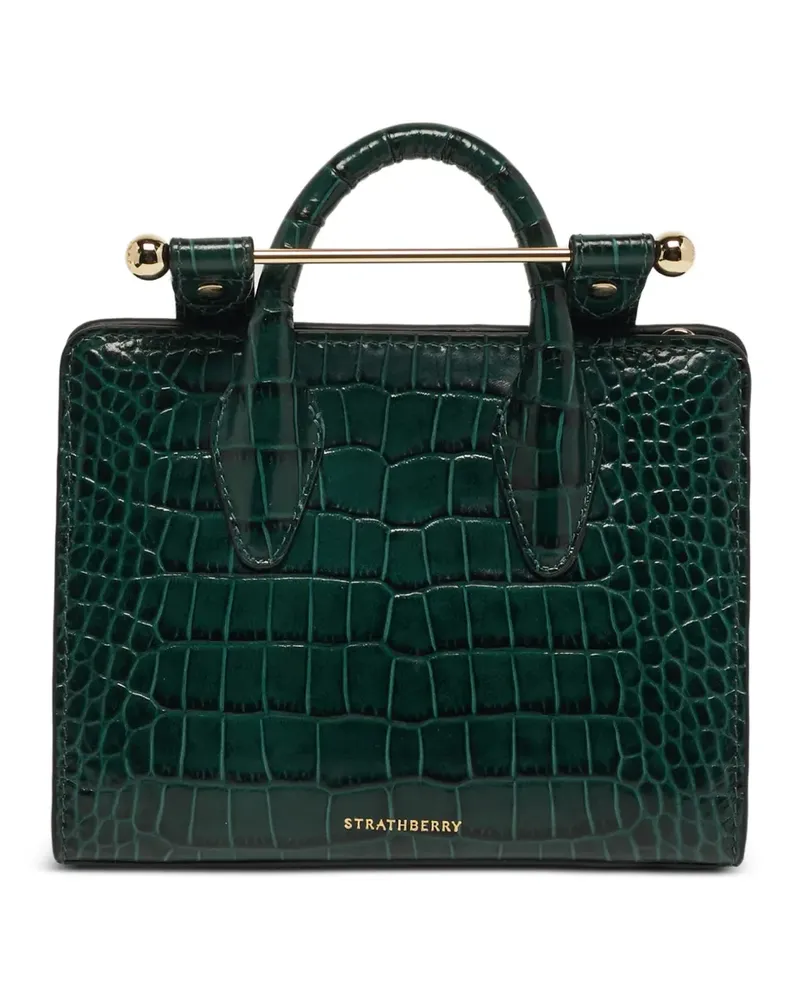 Strathberry Midi Nano croc-effect tote bag - Grün Grün